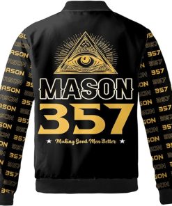 Freemason Bomber Jacket Personalized Making Good Men Better Back