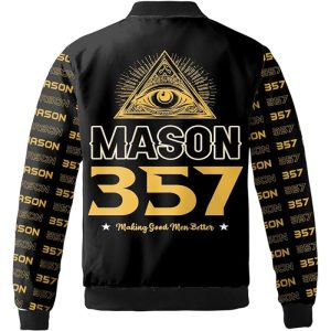 Freemason Bomber Jacket Personalized Making Good Men Better Back
