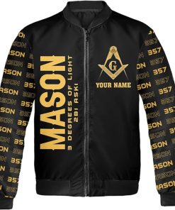 Freemason Bomber Jacket Personalized Making Good Men Better Front