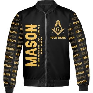 Freemason Bomber Jacket Personalized Making Good Men Better Front