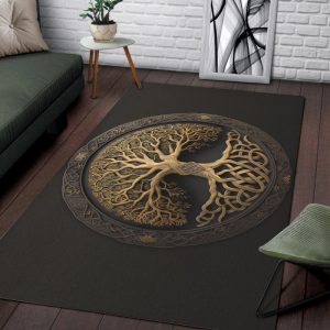 Viking Area Rug Tree Of Life Norse 3D Art