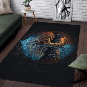 Viking Area Rug Tree Of Life Old Norse Art 2