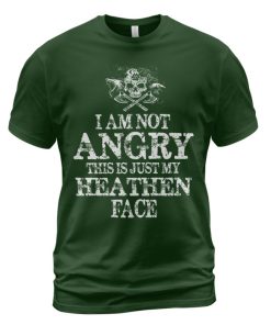 Viking T-shirt This Is Just My Heathen Face Forest Green