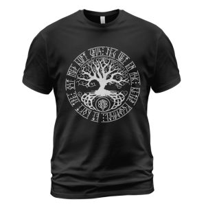 Viking T-shirt Yggdrasil Tree Of Life Rune Black