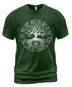 Viking T-shirt Yggdrasil Tree Of Life Rune Forest Green