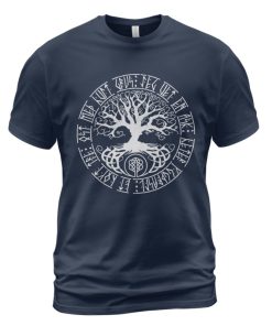 Viking T-shirt Yggdrasil Tree Of Life Rune Navy