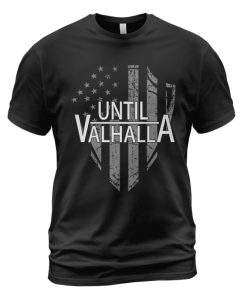 Viking T-shirt Flag Shield Until Valhalla Black