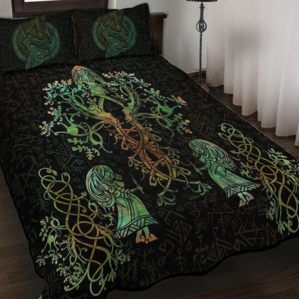 Viking Quilt Bedding Set Tree Of Life Ravens Of Norse 3