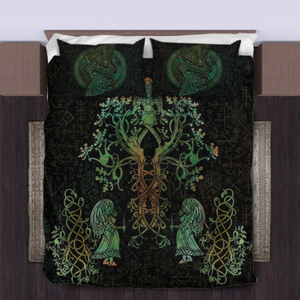 Viking Quilt Bedding Set Tree Of Life Ravens Of Norse 3