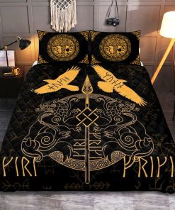 Viking Quilt Bedding Set Geri and Freki - Huginn and Muninn