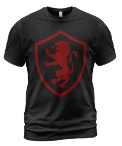 Knights Templar T-shirt Red Lion Shield Black