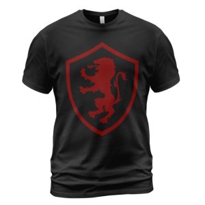 Knights Templar T-shirt Red Lion Shield Black