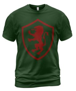 Knights Templar Red Lion Shield Forest Green