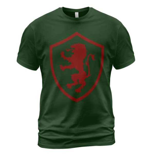 Knights Templar Red Lion Shield Forest Green