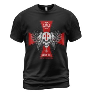 Knights Templar T-shirt Skull Cross Join The Last Crusade Black