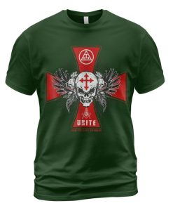 Knights Templar T-shirt Skull Cross Join The Last Crusade Forest Green