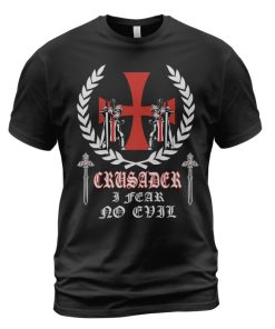 Knights Templar T-shirt Crusader I Fear No Evil Cross Black