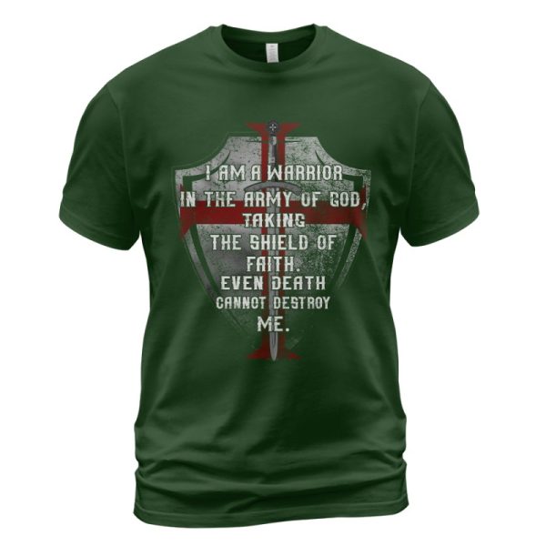 Knights Templar T-shirt Even Death Cannot Destroy Me Forest Green