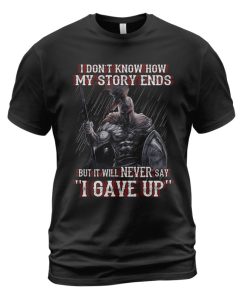 Spartan T-shirt Never Say 'I Gave Up' Black