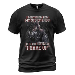 Spartan T-shirt Never Say 'I Gave Up' Black