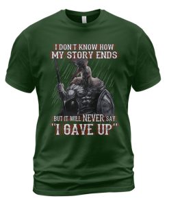 Spartan T-shirt Never Say 'I Gave Up' Forest Green