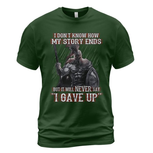 Spartan T-shirt Never Say 'I Gave Up' Forest Green