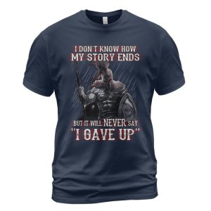 Spartan T-shirt Never Say 'I Gave Up' Navy