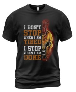 Spartan T-shirt I Stop When I Am Done Black