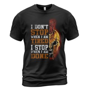 Spartan T-shirt I Stop When I Am Done Black