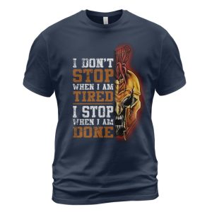 Spartan T-shirt I Stop When I Am Done Navy