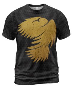 Viking T-Shirt Yin Yang Wolf Raven Yggdrasil Gold Front