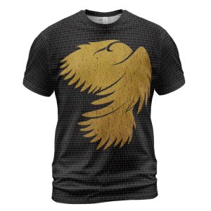 Viking T-Shirt Yin Yang Wolf Raven Yggdrasil Gold Front