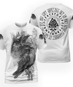 Viking T-shirt Huginn and Muninn Ravens Valknut Rune 2