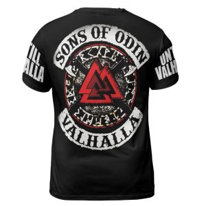 Viking T-shirt Sons Of Odin Valhalla Valknut Back