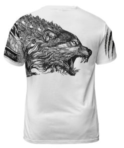 Viking T-shirt Wolf Art Claws Scratch Back