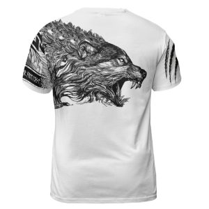 Viking T-shirt Wolf Art Claws Scratch Back