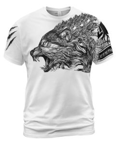 Viking T-shirt Wolf Art Claws Scratch Front