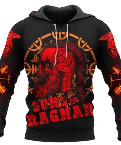 Viking Hoodie Raven Sons Of Ragnar Front