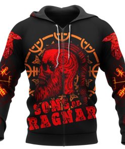 Viking Hoodie Raven Sons Of Ragnar Zip