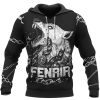 Viking Hoodie Fenrir Norse Wolf And Chain