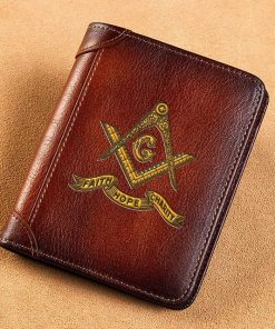 Freemason Wallet Gold Mason Symbol Faith Hope Charity