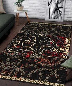 Viking Area Rug Norse Fenrir Rune Chains 1