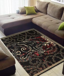 Viking Area Rug Norse Fenrir Rune Chains 2