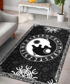 Viking Area Rug Yin Yang The Sons of Fenrir