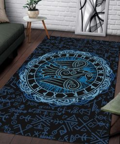 Viking Area Rug Celtic Raven Rune Old Norse 1