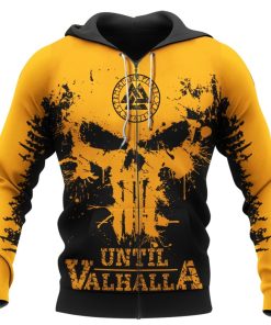 Viking Hoodie Valknut Skull Until Valhalla Fenrir Zip