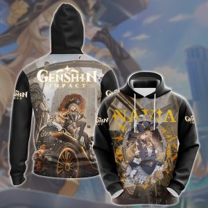 Genshin Impact Navia Video Game All Over Printed T-shirt Tank Top Zip Hoodie Pullover Hoodie Hawaiian Shirt Beach Shorts Joggers Hoodie S 