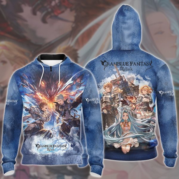 Granblue Fantasy: Relink Video Game All Over Printed T-shirt Tank Top Zip Hoodie Pullover Hoodie Hawaiian Shirt Beach Shorts Joggers Zip Hoodie S