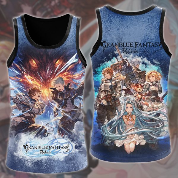 Granblue Fantasy: Relink Video Game All Over Printed T-shirt Tank Top Zip Hoodie Pullover Hoodie Hawaiian Shirt Beach Shorts Joggers Tank Top S