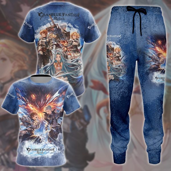 Granblue Fantasy: Relink Video Game All Over Printed T-shirt Tank Top Zip Hoodie Pullover Hoodie Hawaiian Shirt Beach Shorts Joggers